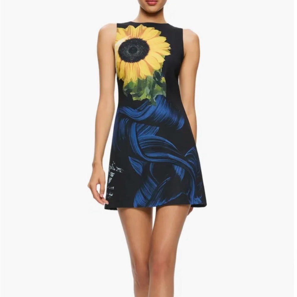 Alice+Olivia, Clyde Sleeveless A-Line Minidress, Size 6, black